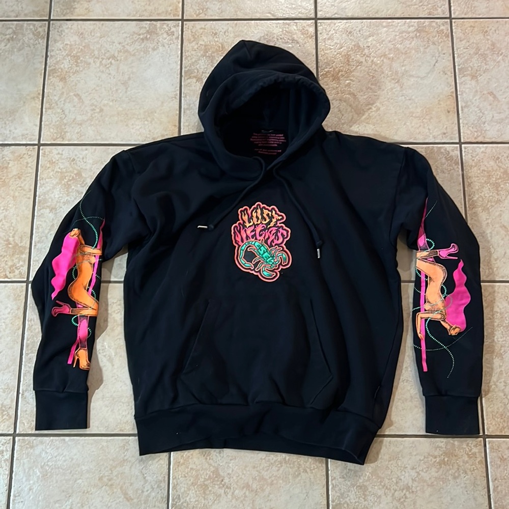 Diesel Lust Vegas Scorpion Printed Hoodie Sweatshirt Black, Sz XL